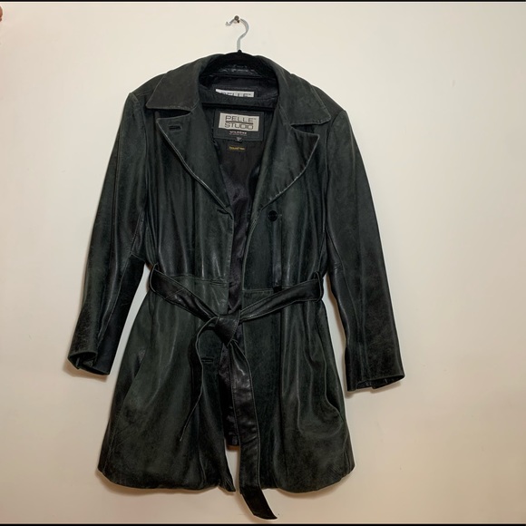 Jackets & Blazers - Pelle Studio by Wilson’s Leather distressed black leather coat Thinsulate lining